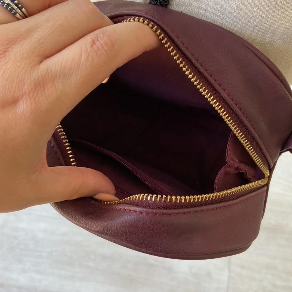 Maroon Crossbody w/ Tassel Zipper Pull